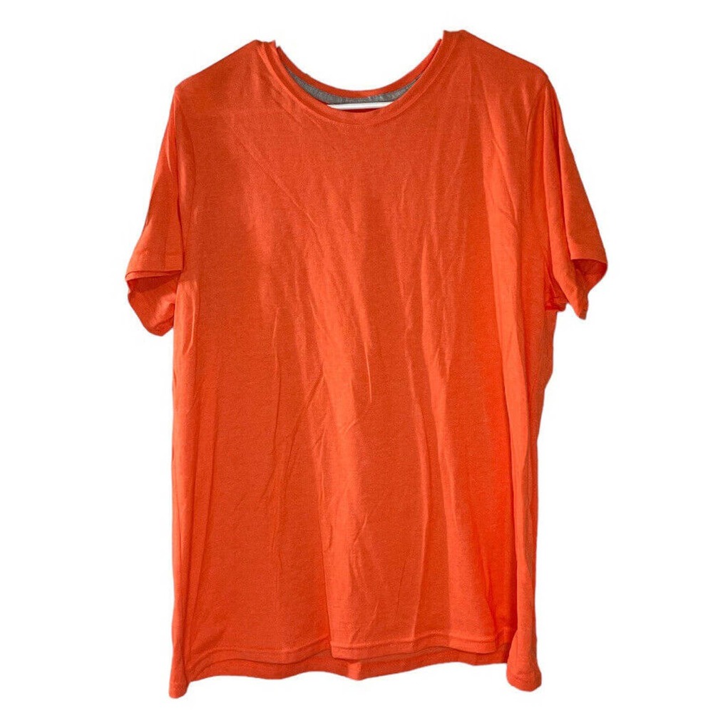 Time and True Solid Coral Short Sleeve Crew Neck Pullover T-Shirt‎ Women's 2XL